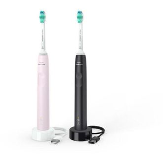 Philips 3100 Series 2x Cepillos Dental El&eacute;ctrico S&oacute;nicos - Negro/rosa