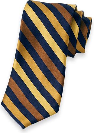 Paul Fredrick Stripe Woven Silk Tie