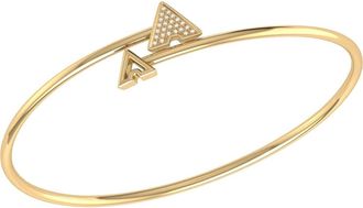 LuvMyJewelry Skyscraper Triangle Roof Sterling Silver Diamond Bangle in 14Kt Gold Vermeil On Sterling at Nordstrom