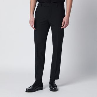 Pantaloni Torino Black wool-blend trousers