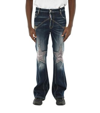 Dsquared2 Blue Bootcut Mid Rise Jeans