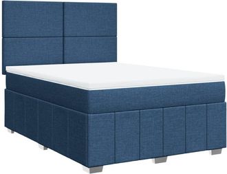 vidaXL Vidaxl - Cama Box Spring Con Colch&oacute;n Tela Azul 160x200 Cm
