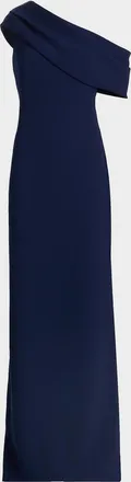 Amsale Draped One-Shoulder Gown