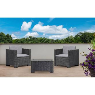 Dmora Dmora - Sal&oacute;n De Exterior Camini, Sal&oacute;n Al Aire Libre, Conjunto De Balc&oacute;n O Jard&iacute;n, Composici&oacute;n De Sal&oacute;n Exterior, Made In Italy, Antracita