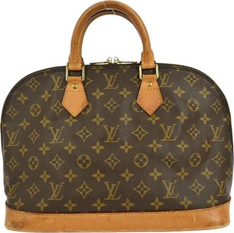 Louis Vuitton Alma Handbag Monogram Canvas Brown Canvas Handbag (Pre-Owned)