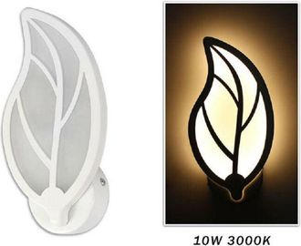 Trade Shop Trade Shop Traesio - Trade Shop - Applique Foglia A Parete 7 Watt Lampada Abat Jour Luce Fredda Calda Naturale E32