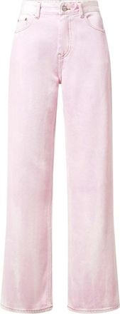 Ganni Lzey Wide Broeken - Dames - Straight fit broeken - Roze - W26 - Katoen - Broeken