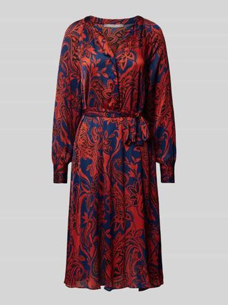 Christian Berg Midikleid mit V-Ausschnitt in Marine, Gr&ouml;&szlig;e 36