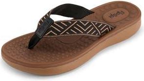 Floopi Woven Flip Flop Sandal in Black/Tan at Nordstrom Rack, Size 11