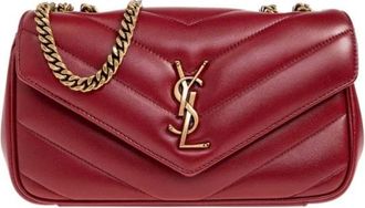 Saint Laurent Loulou Medium - Dames - Schoudertassen - Rood - ONE Size - Katoen - Tassen
