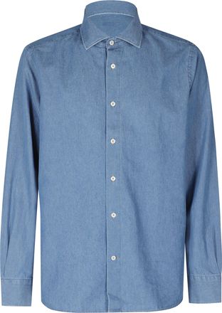Seventy Light Blue Cotton Denim Shirt