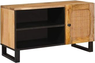vidaXL Mueble De Tv Marr&oacute;n 80 X 33 X 46 Cm Madera De Mango Maciza Vidaxl