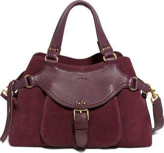 Aim&eacute;e Dash Large Satchel in Cherry Suede at Nordstrom