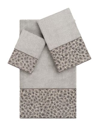 Linum Home Textiles 100% Turkish Cotton 3Pc Embellished Towel Set
