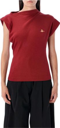 Vivienne Westwood T-Shirts, female, Red, 2XS, Red Ribbed Hebo Topwear Aw25