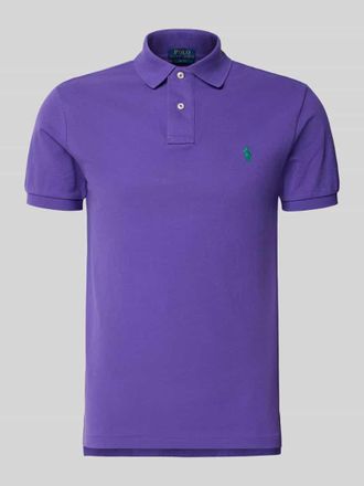 Polo Ralph Lauren Slim Fit Poloshirt aus reiner Baumwolle in Violett, Gr&ouml;&szlig;e XXL