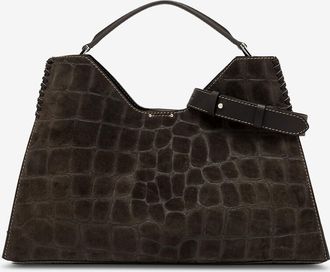 Gianni Chiarini Wildleder-Handtasche in Kroko-Optik Aurora