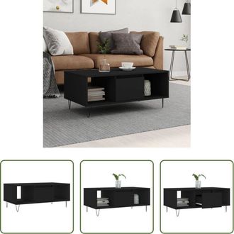vidaXL Tavolino in legno - Tavolino da Salotto Nero 90x50x36,5 cm in Legno Multistrato
