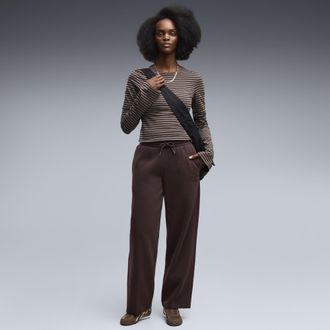 Puma Pantaloni in pile PUMA Class da donna, Abbigliamento, Marrone, XL