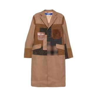 Junya Watanabe Patchwork Trenchcoat - Heren - Mantels - Bruin - Maat: L Wol