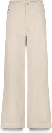 Summum Wideleg Skye Tencel Beige Broek - Dames - Wijde Broeken - Beige - M - Broeken