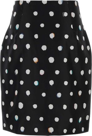 Fendi Womens Dots Skirt Black Silk