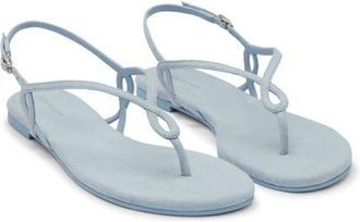 Reformation Luna Flat Sandal in Mist Suede at Nordstrom, Size 10.5