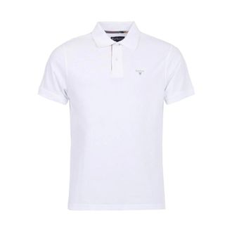 Barbour Tartan Pique Polo Shirt White