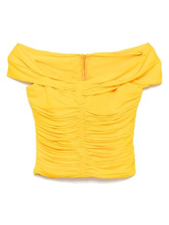 Herve Leroux ruched multiway top - women - Spandex/Elastane/Viscose - 40 - Yellow