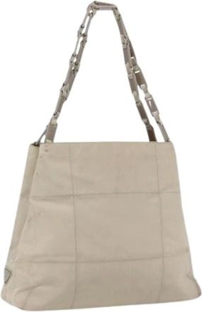 Prada Pre-owned Shoulder Bags, female, Beige, Size: ONE SIZE Pre-owned Vintage Nylon Shoulder Bag