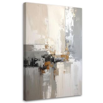 Feeby Cuadro Sobre Lienzo, Abstracci&oacute;n Gris Beige, 80x120