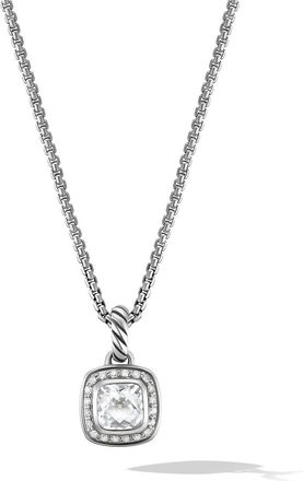 David Yurman sterling silver Petite Albion diamond necklace (7mm) - women - Sterling Silver/White Topaz - OS
