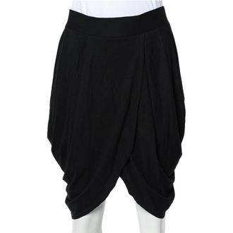 Alice & Olivia Alice + Olivia Black Jersey Tulip Draped Skirt