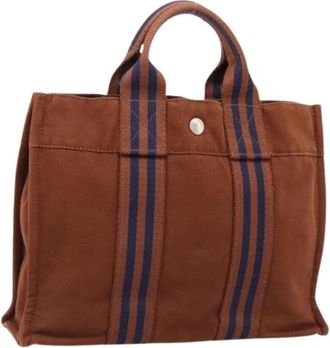 Herm&egrave;s Pre-owned Vintage Tote Bag - Dames - Vintage Shopper - Bruin - ONE Size - Katoen - Vintage