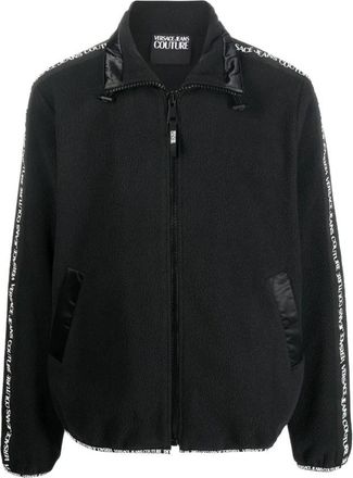 Versace Jeans Couture Zwarte Mix Tape Logo Sweatshirt - Heren - Zomerjassen - Zwart - L - Polyester - Jassen