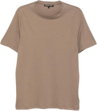 Michael Kors T-shirt in cotone con logo ricamato - Marrone