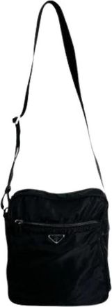 Prada Pre-owned Vintage Shoulder Sling Bag - Dames - Vintage Schoudertas - Zwart - ONE Size - Nylon - Vintage