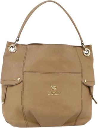 Burberry Pre-owned Shoulder Bag - Dames - Vintage Schoudertas - Beige - ONE Size - Leer - Vintage