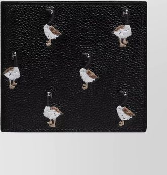 Thom Browne embroidered goose half drop pebble grain leather