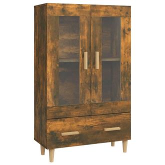 Berkfield Home Highboard Smoked Oak 70x31x115 cm Engineered Wood in Brown | Size: 70 x 31 x 115 cm