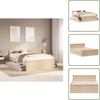 vidaXL Letto in pino - vidaXL Giroletto senza Materasso con Testata 150x200 cm Massello Pino