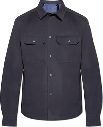 Moncler Overhemd - Heren - Casual Overhemden - Blauw - 2XL - Katoen - Overhemden