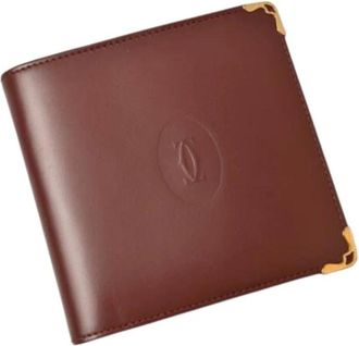 Cartier Pre-owned Portemonnee (bi-fold) - Heren - Vintage Accessoires - Rood - ONE Size - Leer - Vintage
