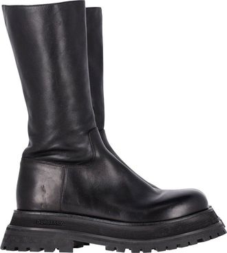 Burberry Womens Leather Jeffy Flatform Chunky Sole Boot (Authentic Pre-Loved)