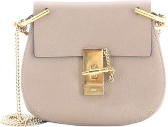 Chlo&eacute; Grey Leather Drew Crossbody Mini (Authentic Pre-Loved)