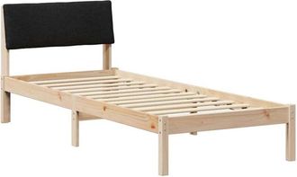 vidaXL Bed frame Brown and black 80 x 200 cm Solid pine wood vidaXL