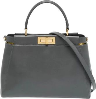 Fendi Pre-owned Handbags, female, Gray, Size: ONE SIZE Pre-owned Peekaboo Handbag