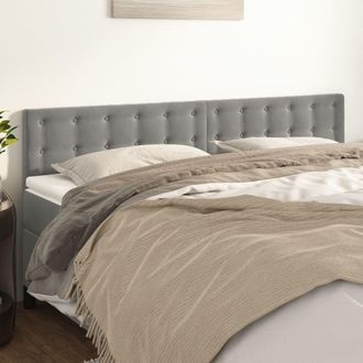 vidaXL Cabeceros 2 Unidades De Terciopelo Gris Claro 100x5x78/88 Cm Vidaxl
