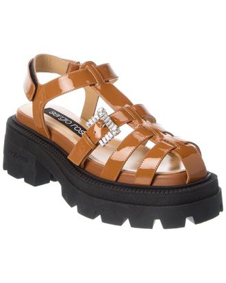 Sergio Rossi Twenty Buckle Patent Sandal