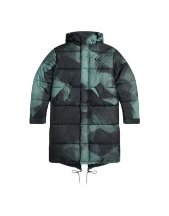 Fred Perry Mens Fred Perry Fishtail Shaded Navy Blue Camoflauge Quilted Pakra Jacket - Black - Size: 38/Regular
